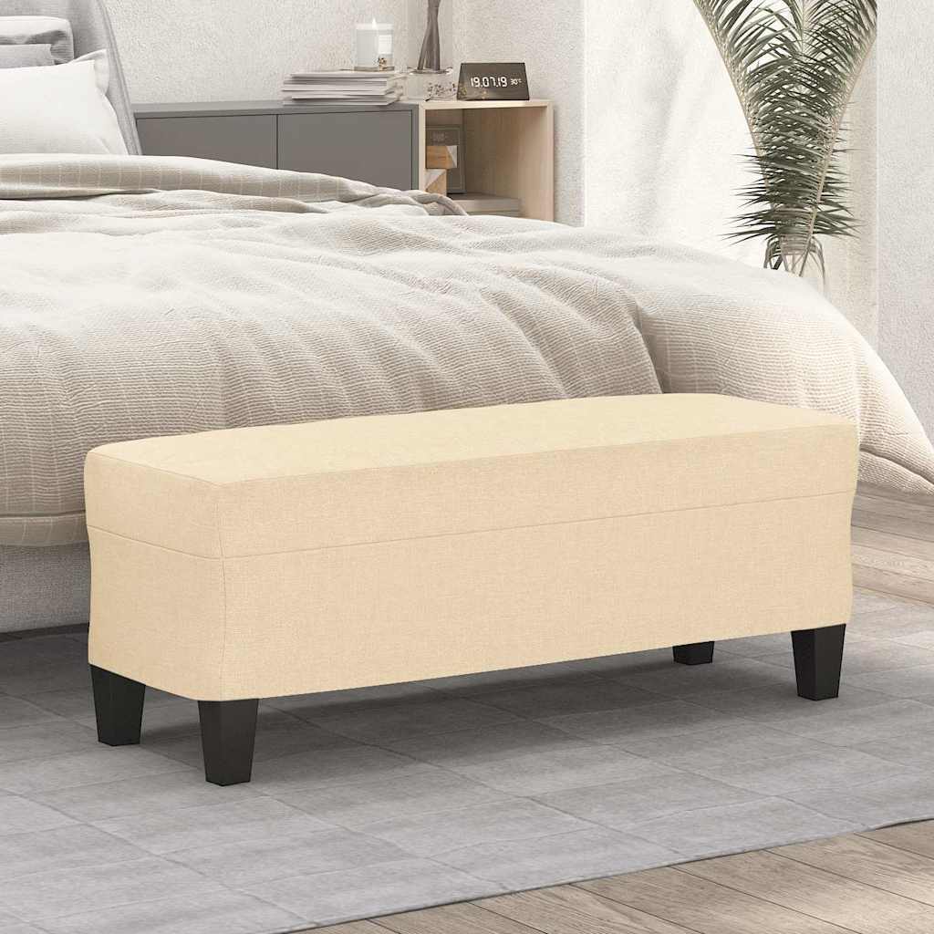 Sitzbank Creme 100x35x41 cm Stoff
