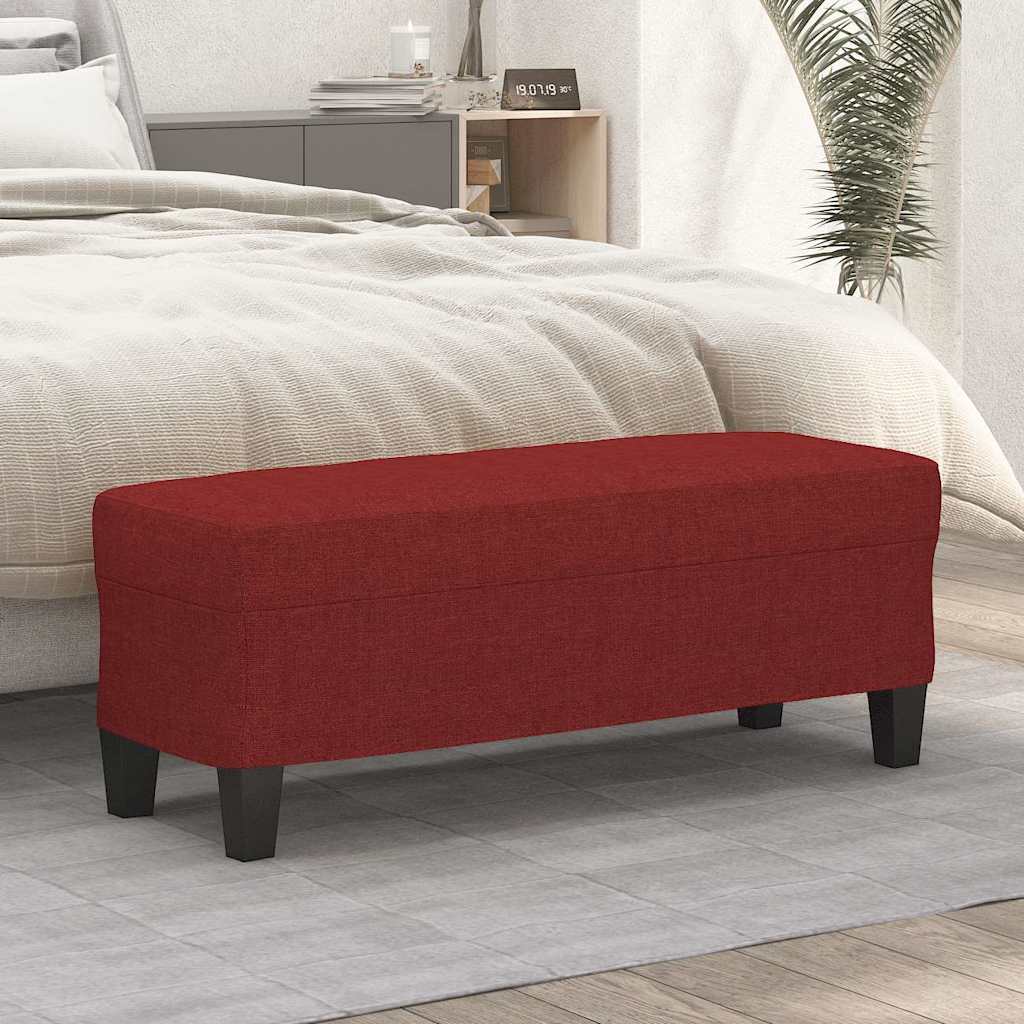 Sitzbank Weinrot 100x35x41 cm Stoff