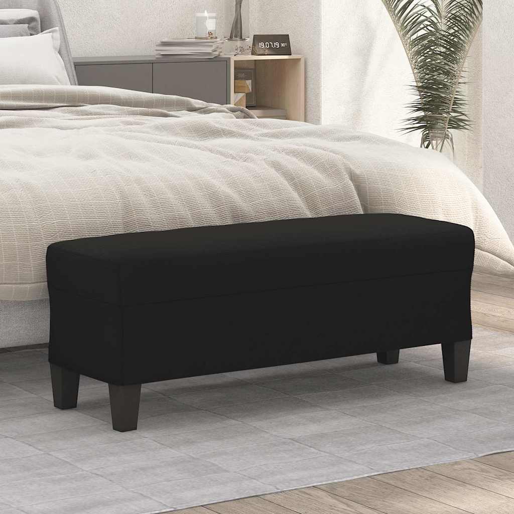 Sitzbank Schwarz 100x35x41 cm Mikrofasergewebe
