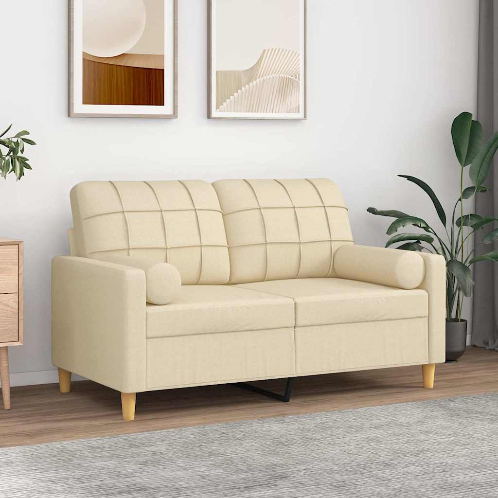 Zierkissen 2 Stk. Creme Ø15x50 cm Stoff