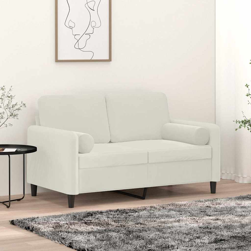 Zierkissen 2 Stk. Creme Ø15x50 cm Samt