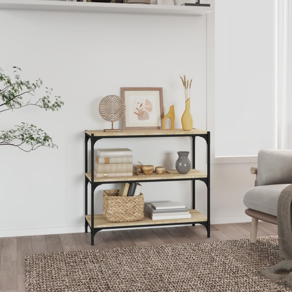 Bücherregal Sonoma-Eiche 80x33x70,5 cm Holzwerkstoff und Stahl