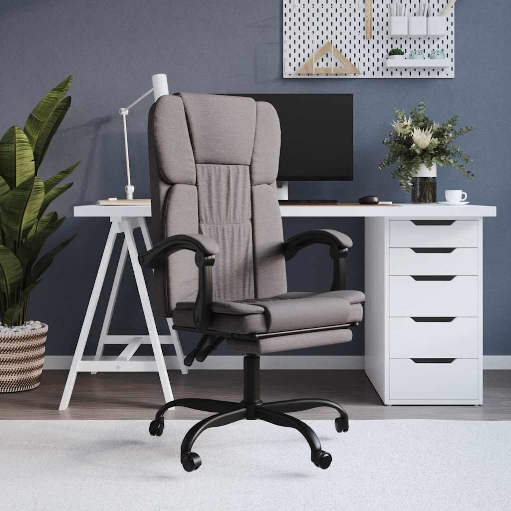 Bürostuhl mit Liegefunktion Taupe Stoff