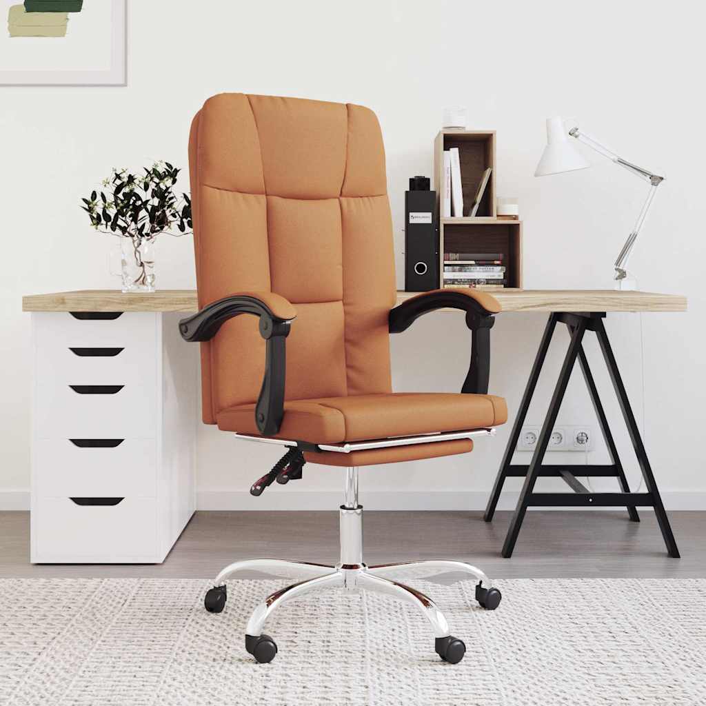 Bürostuhl mit Liegefunktion Braun Kunstleder
