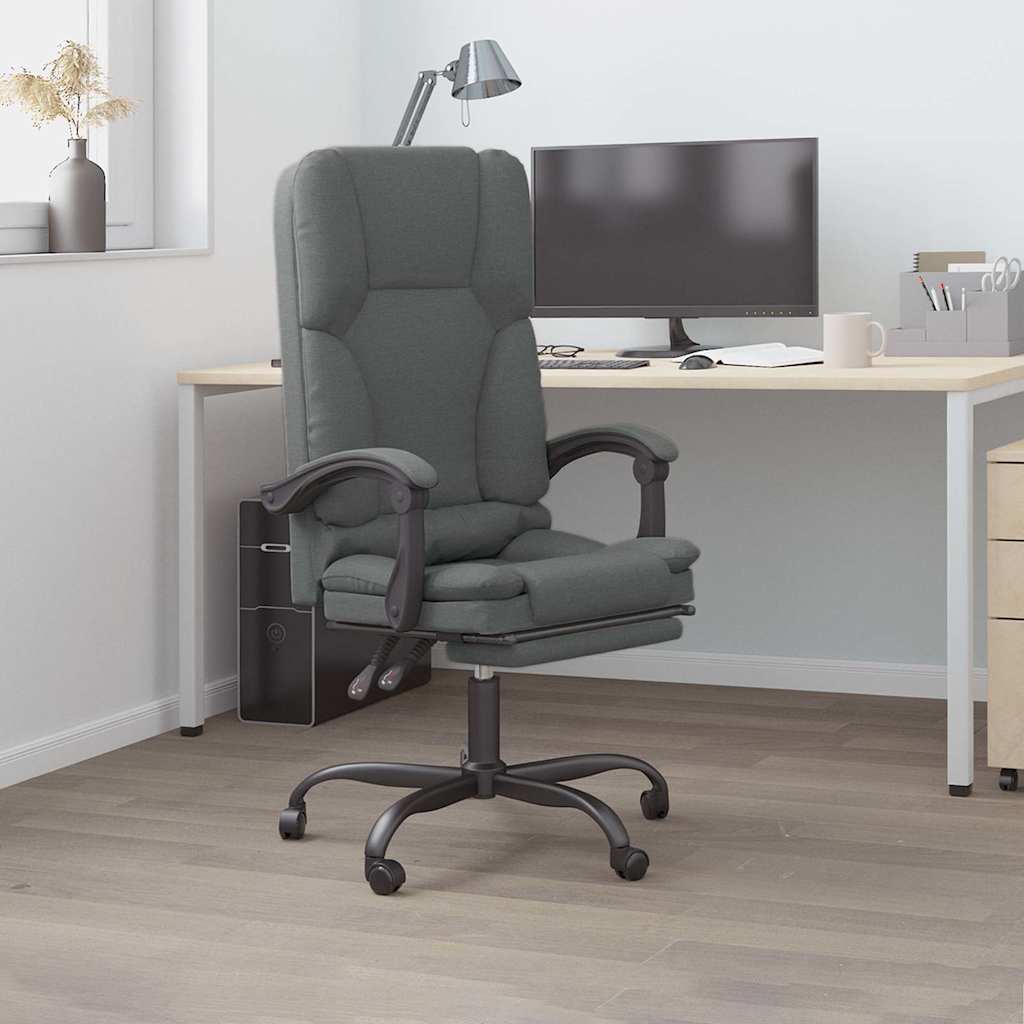 Bürostuhl mit Massagefunktion Dunkelgrau Stoff