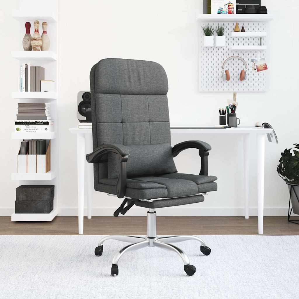 Bürostuhl mit Massagefunktion Dunkelgrau Stoff