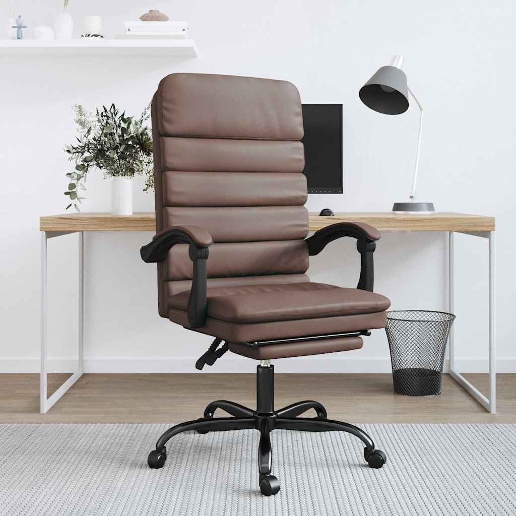 Bürostuhl mit Massagefunktion Braun Kunstleder