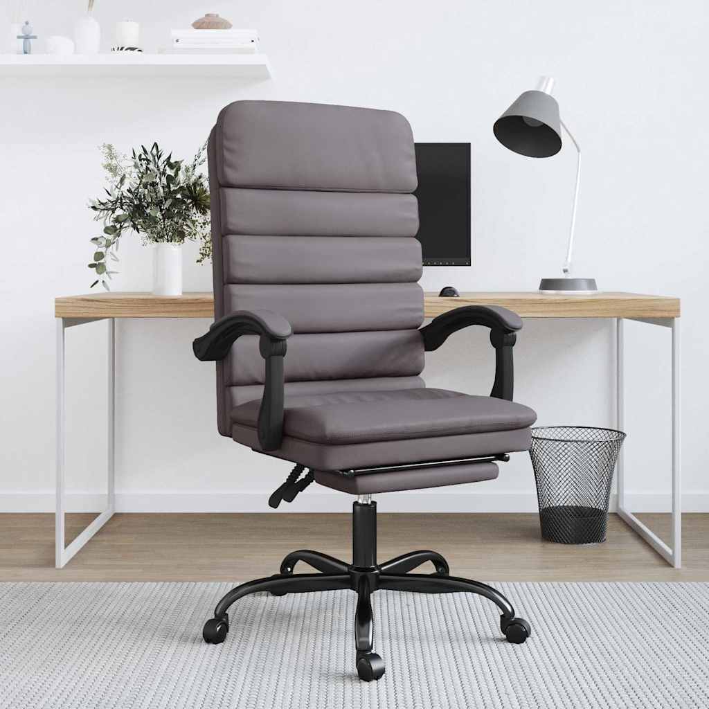 Bürostuhl mit Massagefunktion Grau Kunstleder
