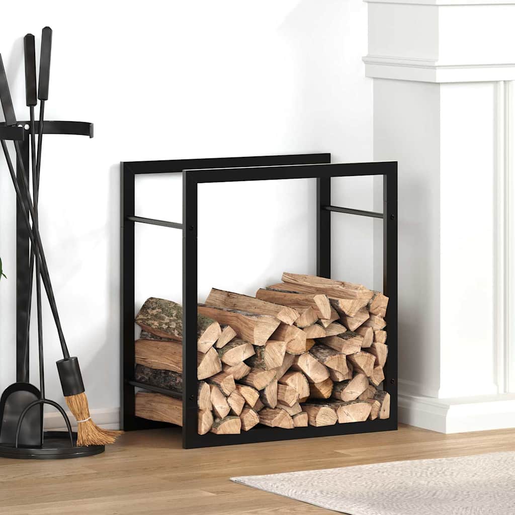 Brennholzregal Mattschwarz 50 x 28 x 56 cm Stahl