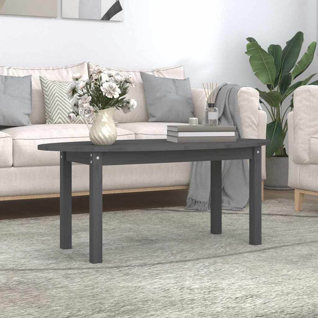 Couchtisch Grau 110x55x45 cm Massivholz Kiefer