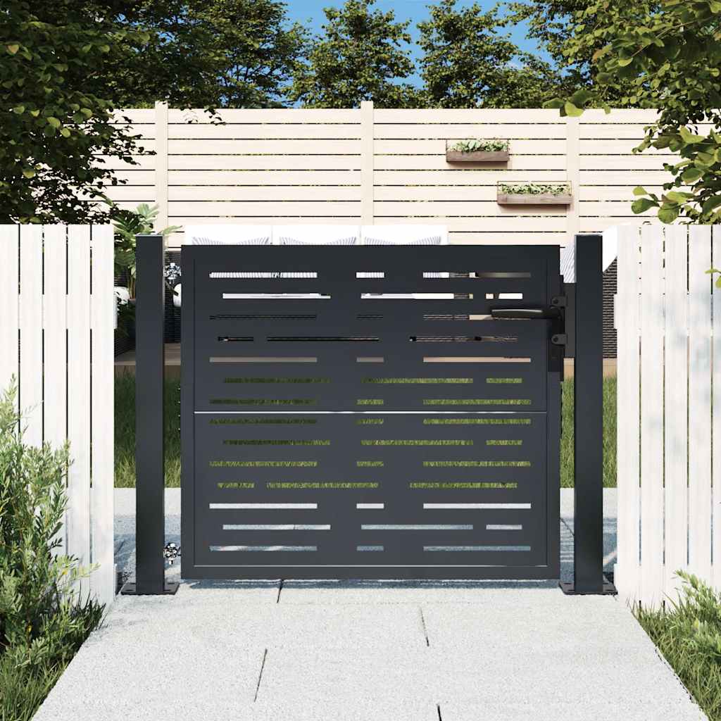 Gartentor Anthrazit 100x75 cm Stahl Quadratisches Design