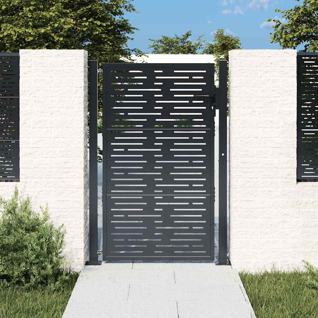 Gartentor Anthrazit 100x125 cm Stahl Quadratisches Design