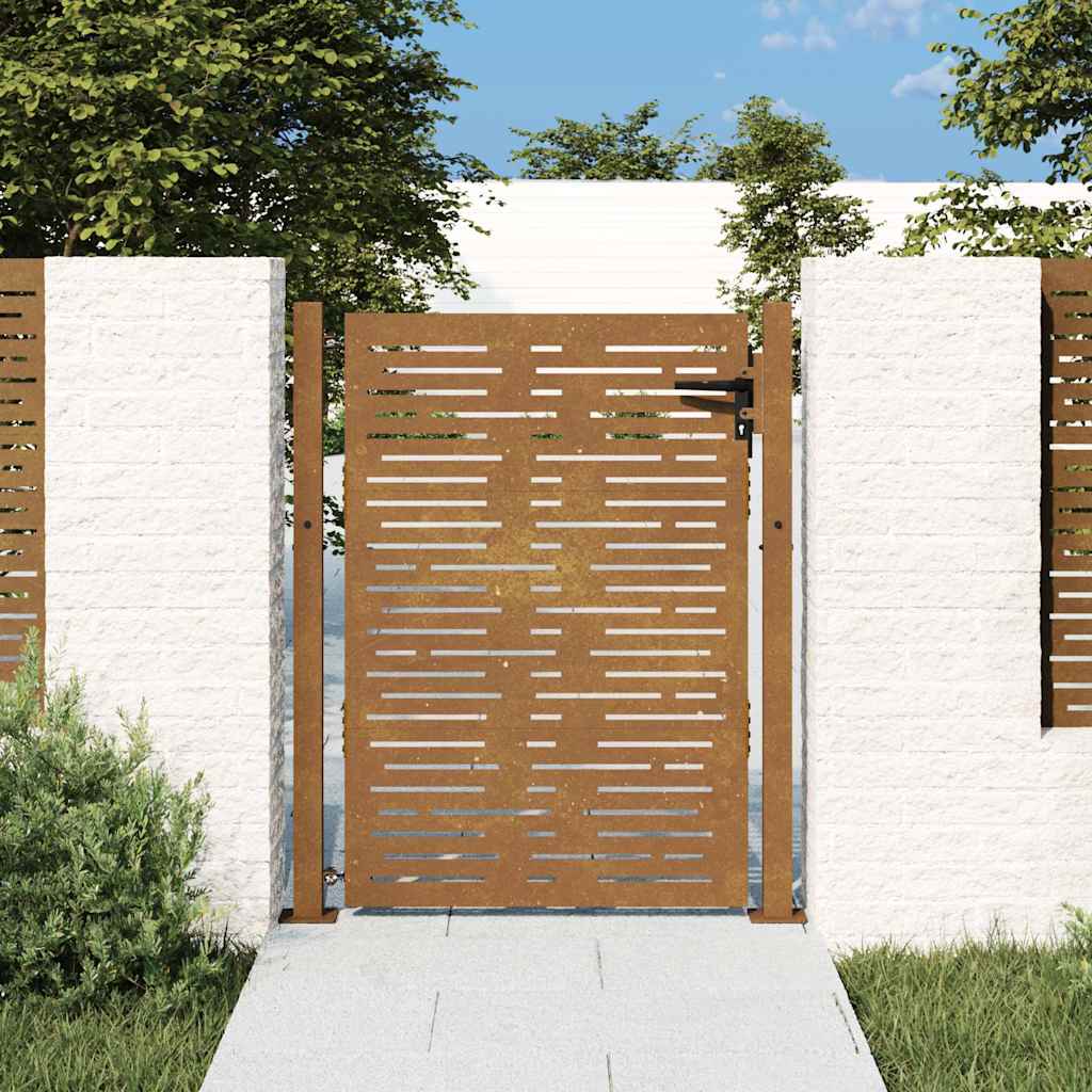 Gartentor 100x150 cm Cortenstahl Quadratisches Design