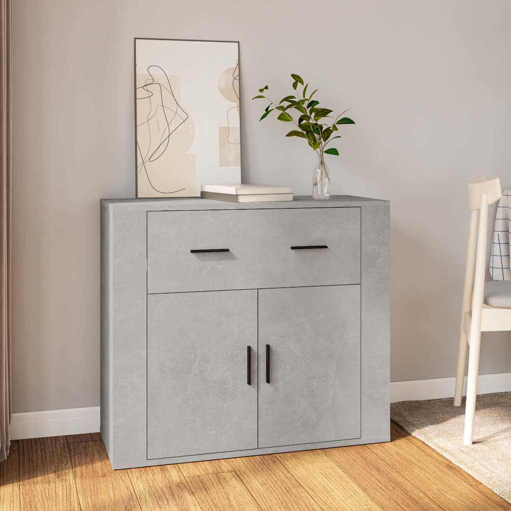 Sideboard Betongrau 80x33x70 cm Holzwerkstoff
