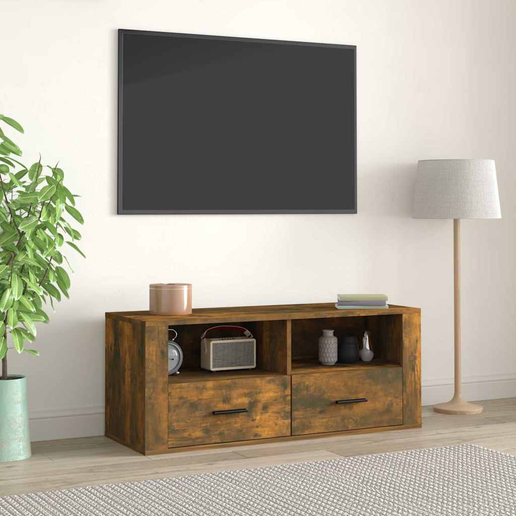 TV-Schrank Räuchereiche 100x35x40 cm Holzwerkstoff
