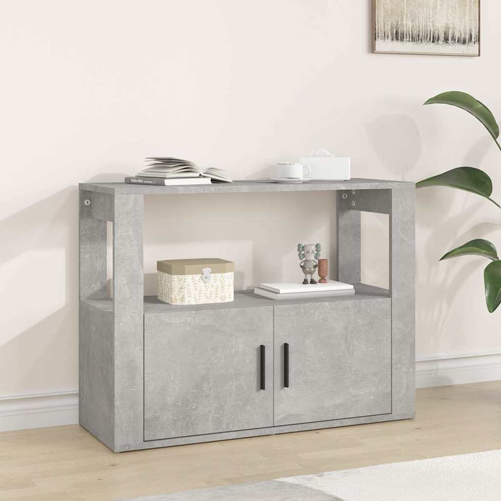 Sideboard Betongrau 80x30x60 cm Holzwerkstoff