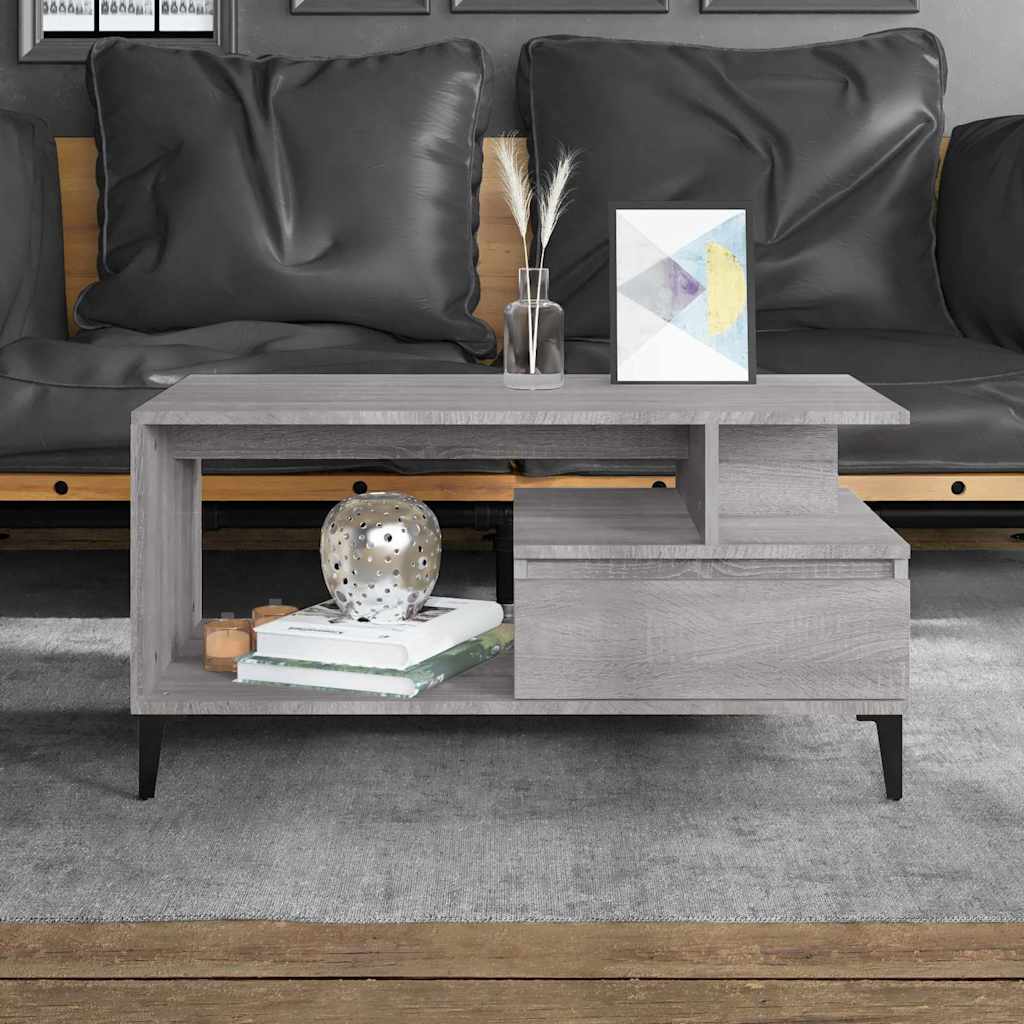 Couchtisch Grau Sonoma 90x49x45 cm Holzwerkstoff