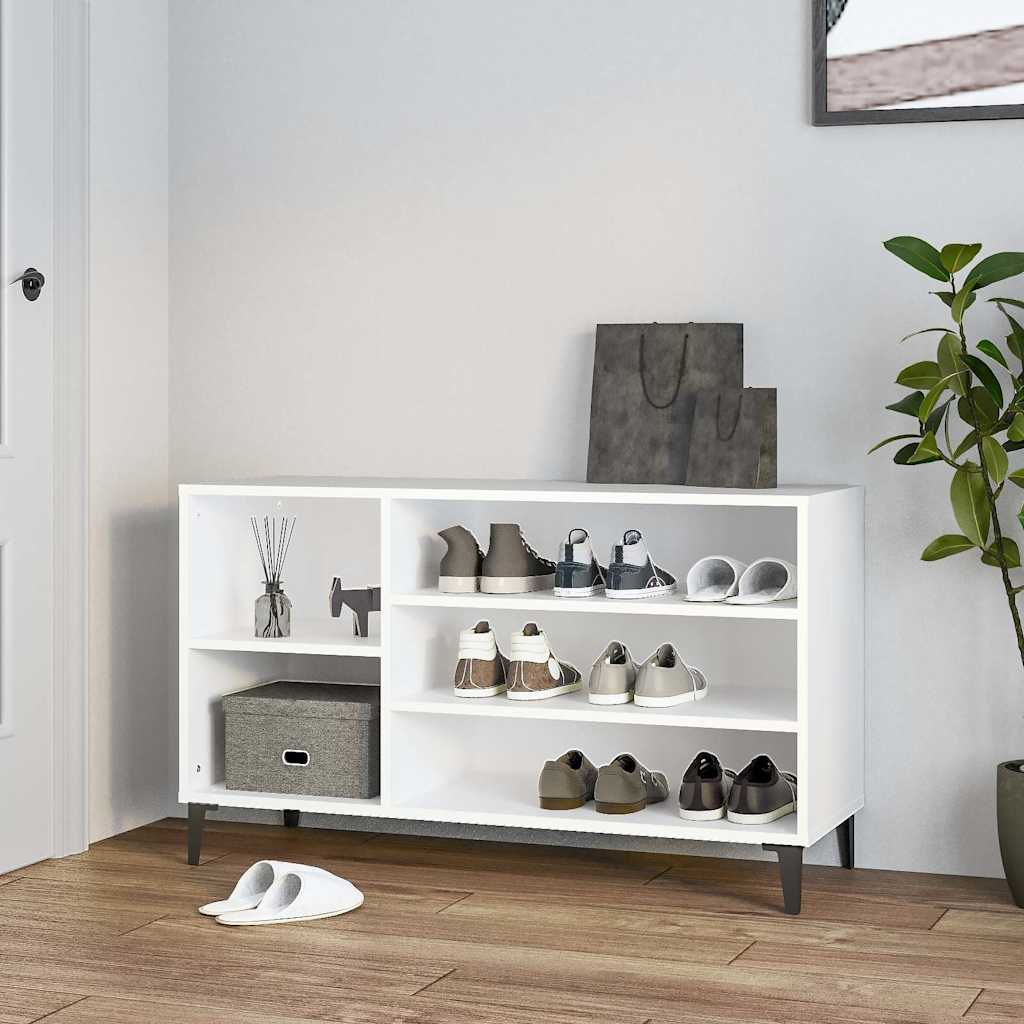 Schuhregal Weiß 102x36x60 cm Holzwerkstoff
