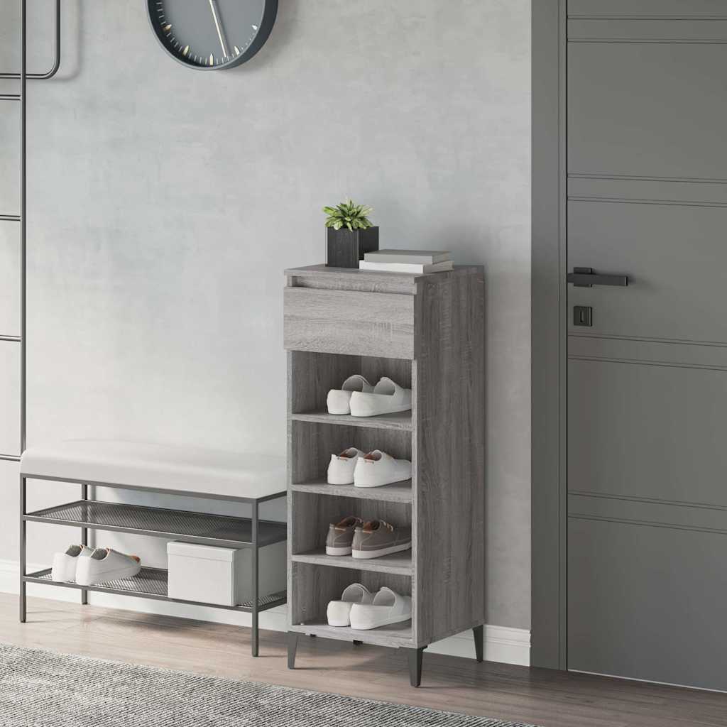 Schuhregal Grau Sonoma 40x36x105 cm Holzwerkstoff