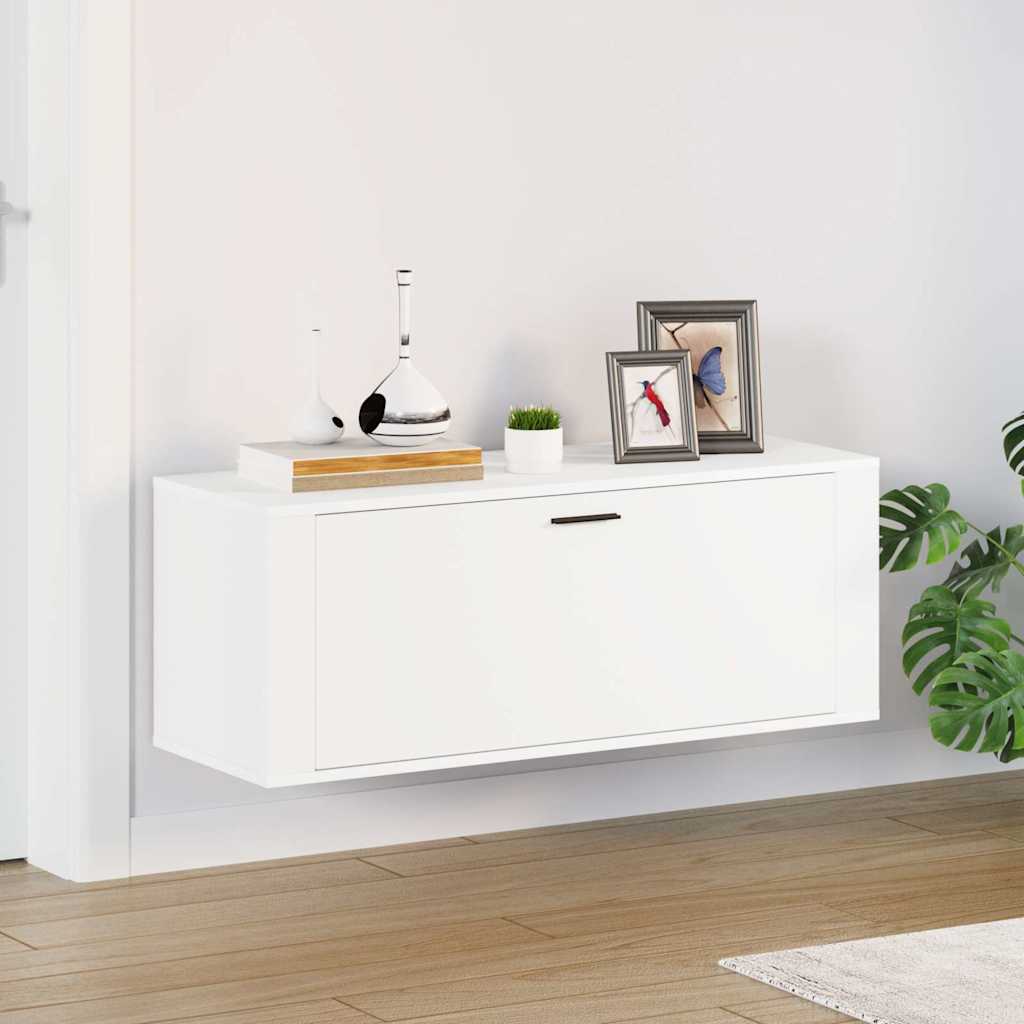Wand-Schuhschrank Weiß 100x35x38 cm Holzwerkstoff