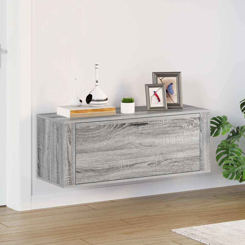 Wand-Schuhschrank Grau Sonoma 100x35x38 cm Holzwerkstoff
