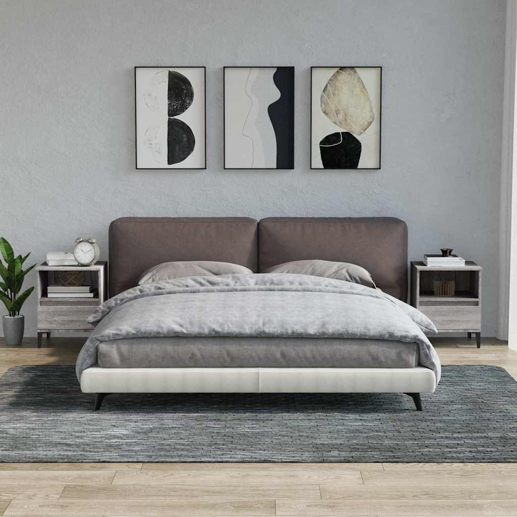 Nachttische 2 Stk. Grau Sonoma 40x35x50 cm