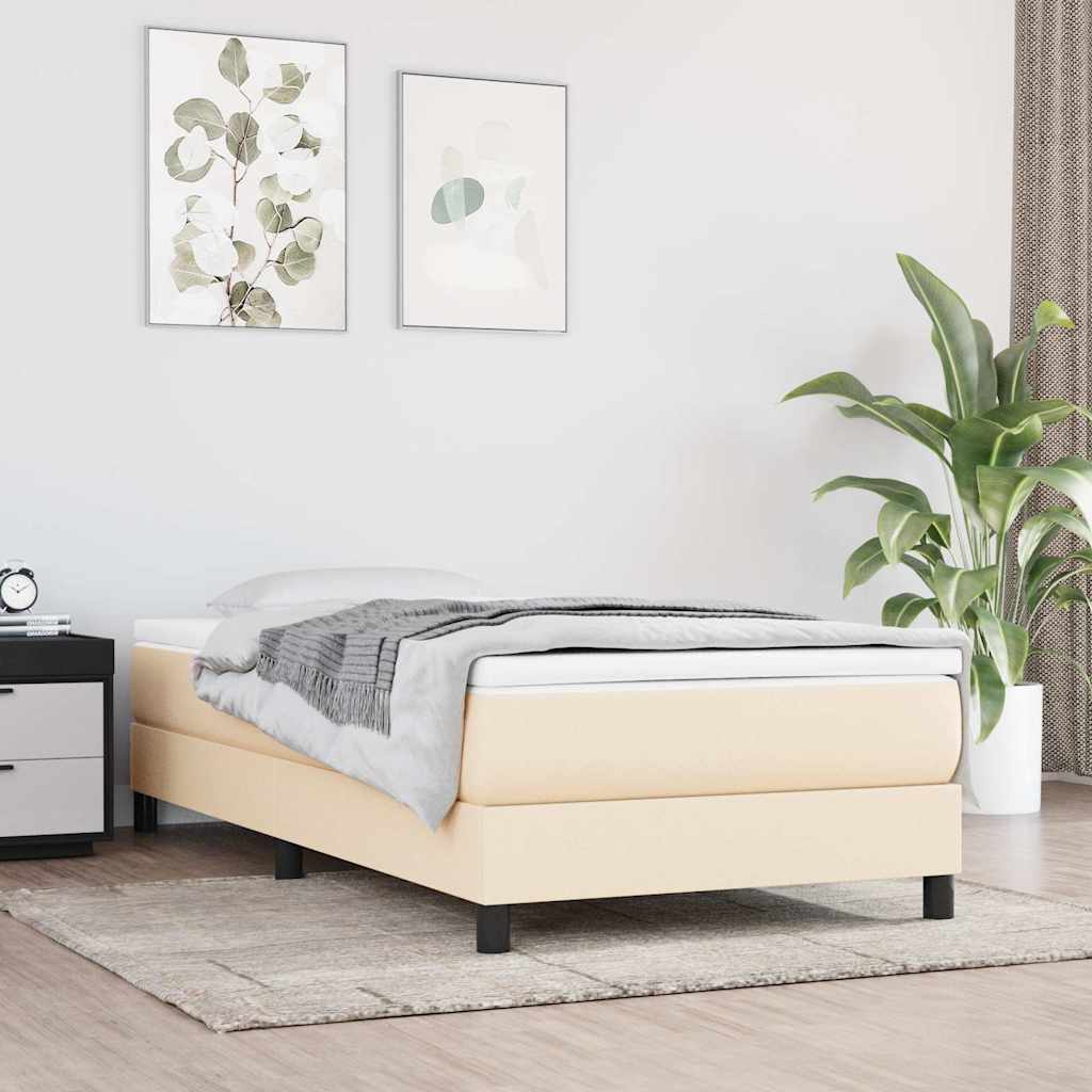 Boxspringbettgestell Creme 80x200 cm Stoff