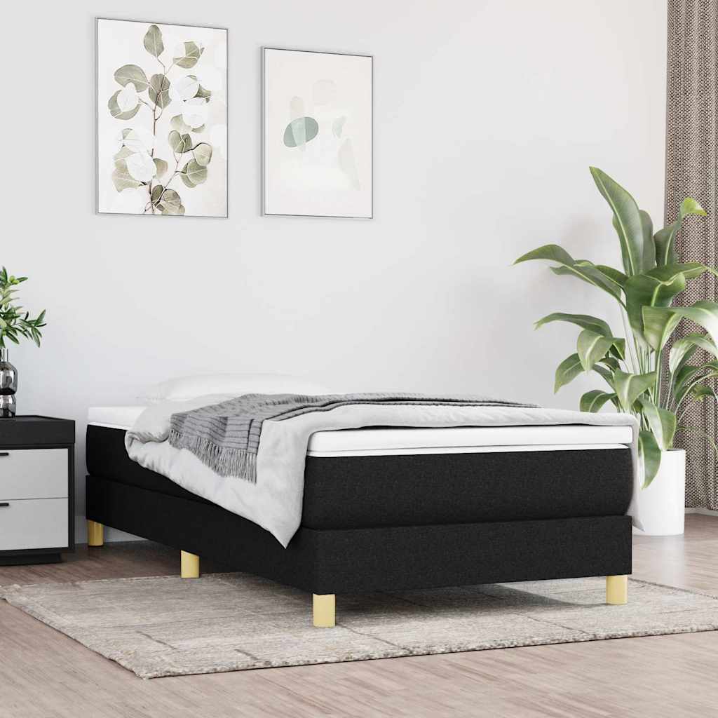 Boxspringbettgestell Schwarz 90x190 cm Stoff