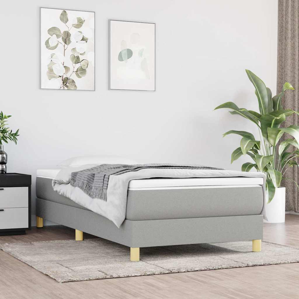 Boxspringbettgestell Hellgrau 100x200 cm Stoff