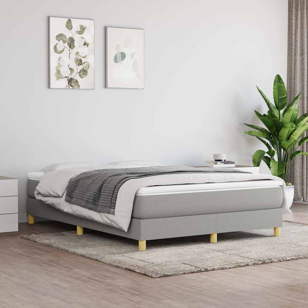 Boxspringbettgestell Hellgrau 140x190 cm Stoff
