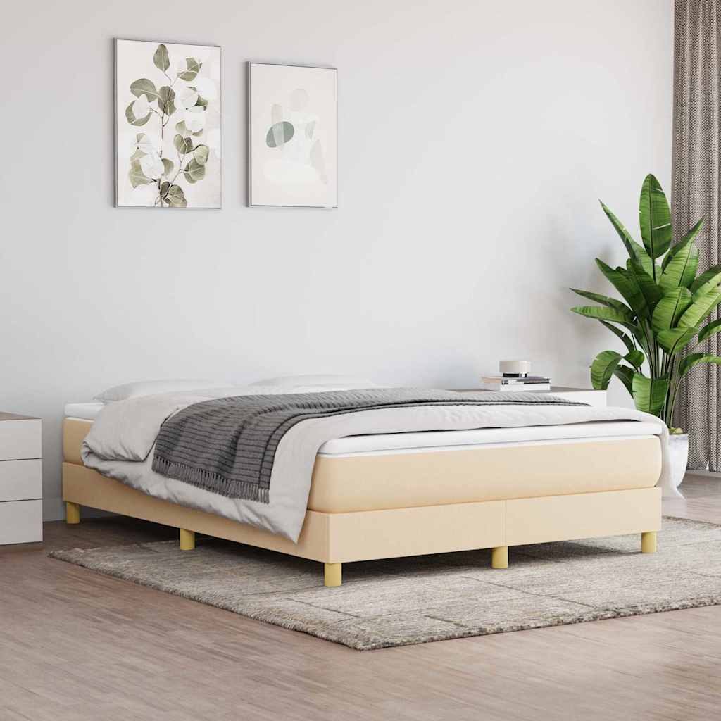 Boxspringbettgestell Creme 140x200 cm Stoff