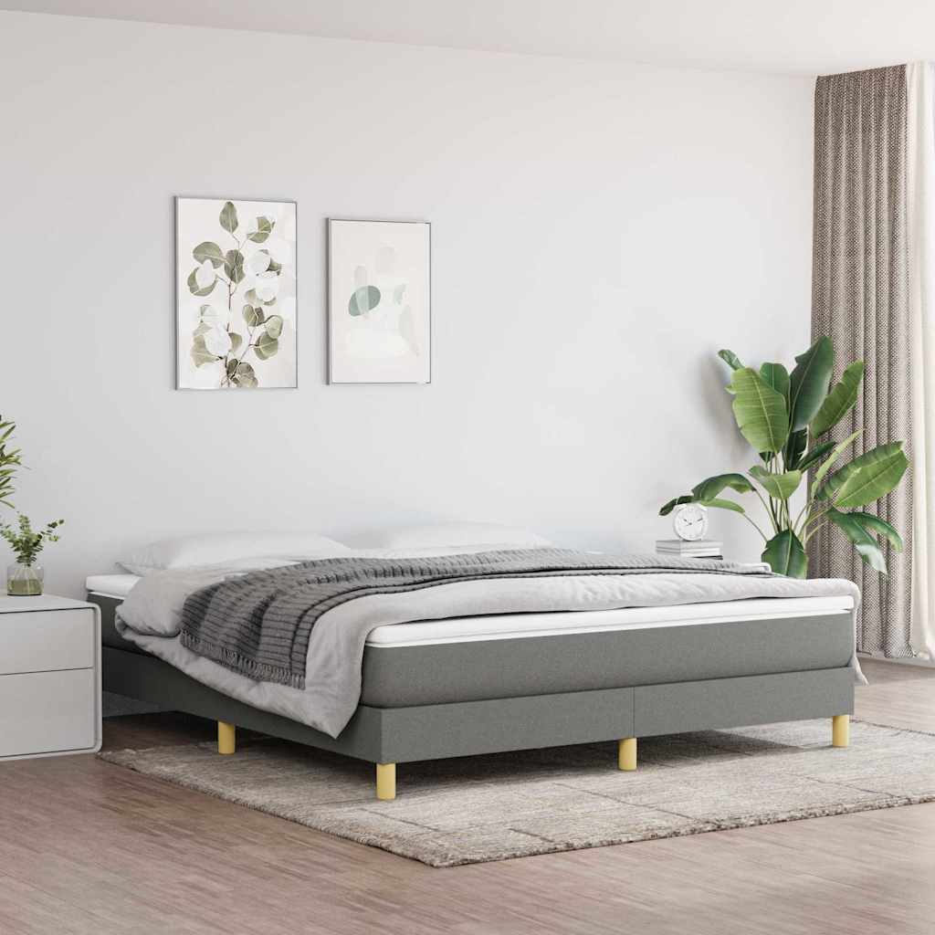 Boxspringbettgestell Dunkelgrau 160x200 cm Stoff