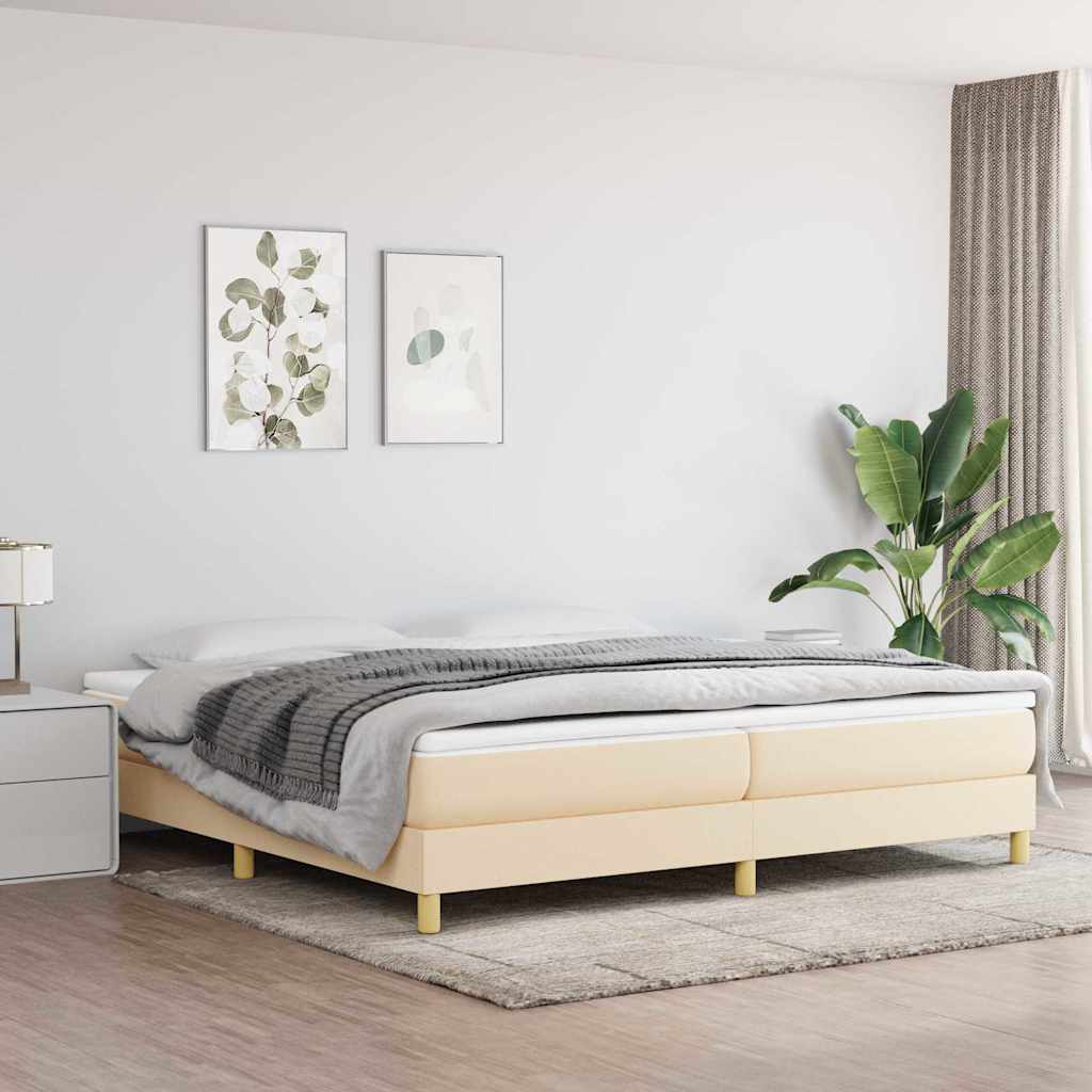 Boxspringbettgestell Creme 200x200 cm Stoff