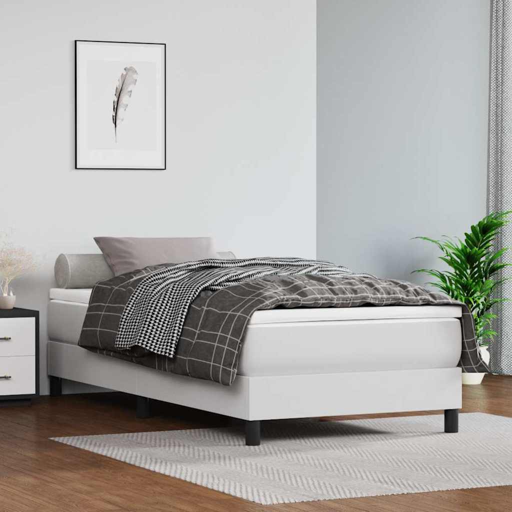 Boxspringbettgestell Weiß 100x200 cm Kunstleder