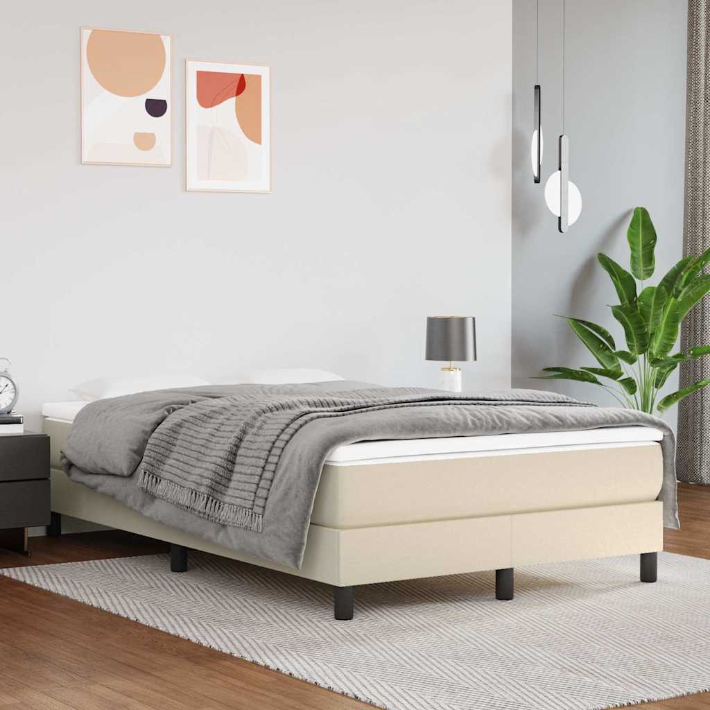 Boxspringbettgestell Creme 120x200 cm Kunstleder