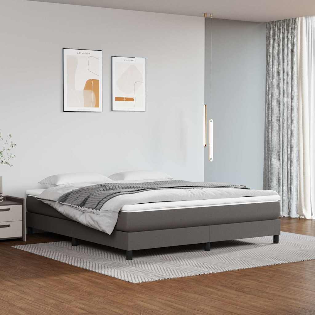 Boxspringbettgestell Grau 180x200 cm Kunstleder