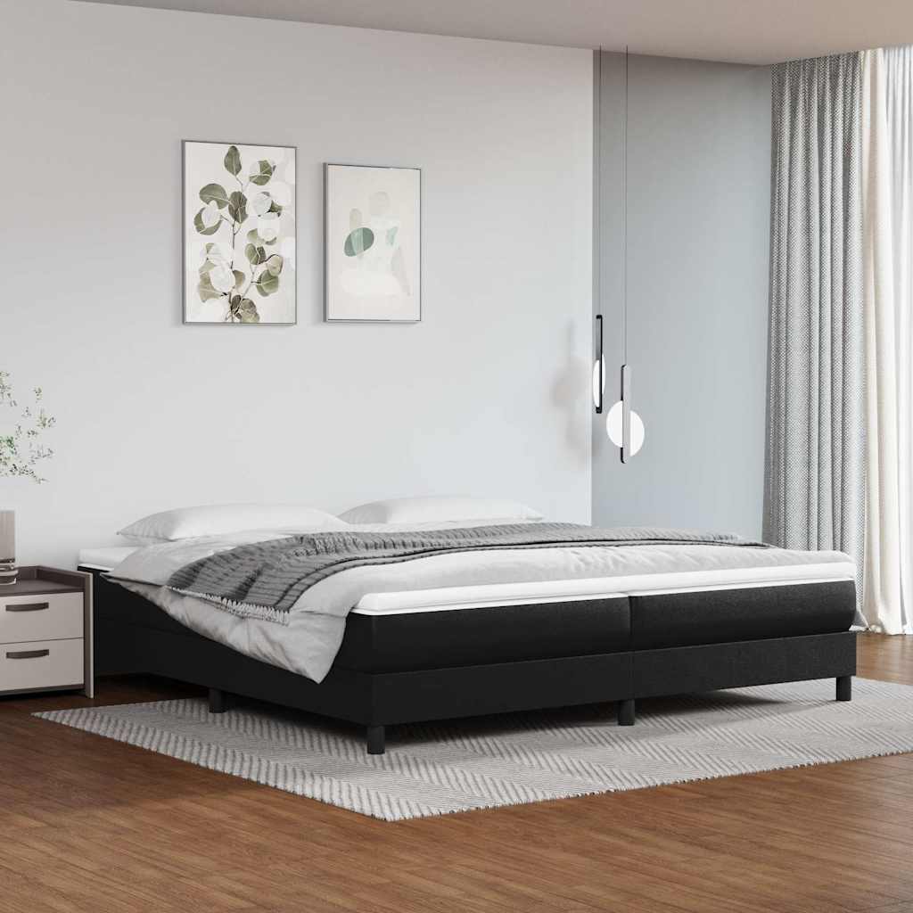 Boxspringbettgestell Schwarz 200x200 cm Kunstleder