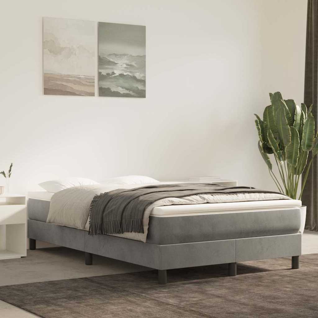 Boxspringbettgestell Hellgrau 120x200 cm Samt