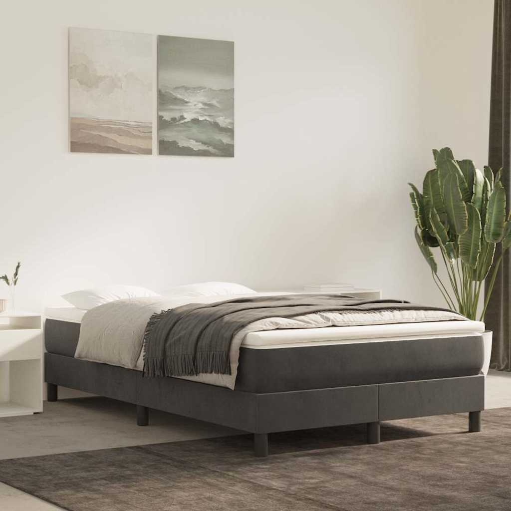 Boxspringbettgestell Dunkelgrau 120x200 cm Samt