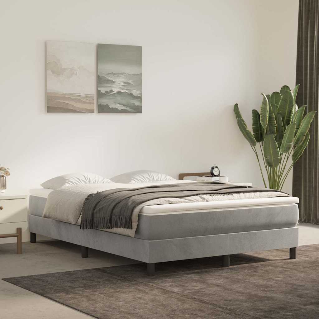 Boxspringbettgestell Hellgrau 140x190 cm Samt