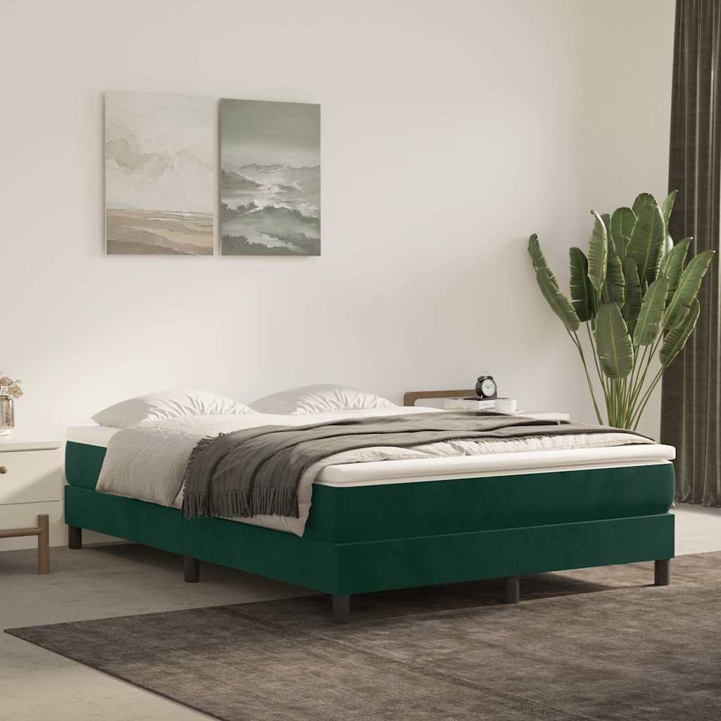 Boxspringbettgestell Dunkelgrün 140x190 cm Samt