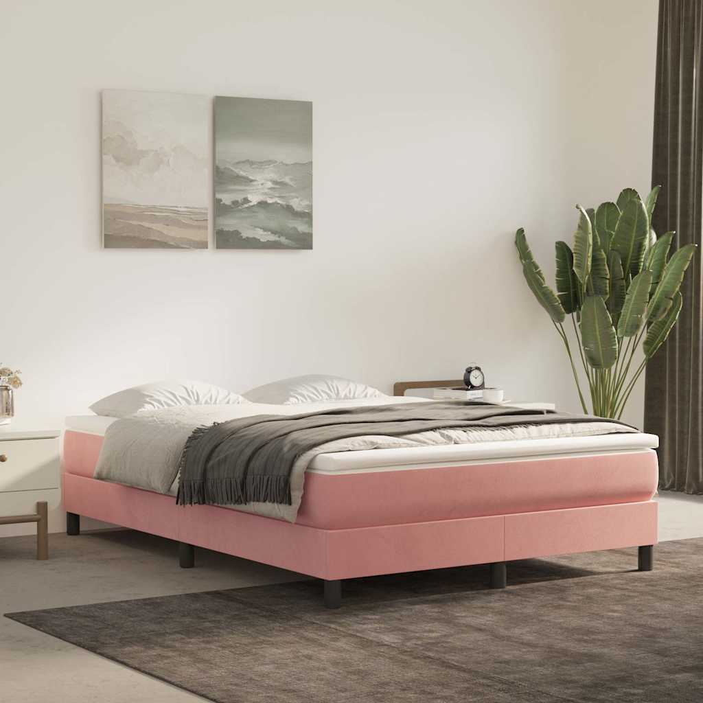 Boxspringbettgestell Rosa 140x190 cm Samt