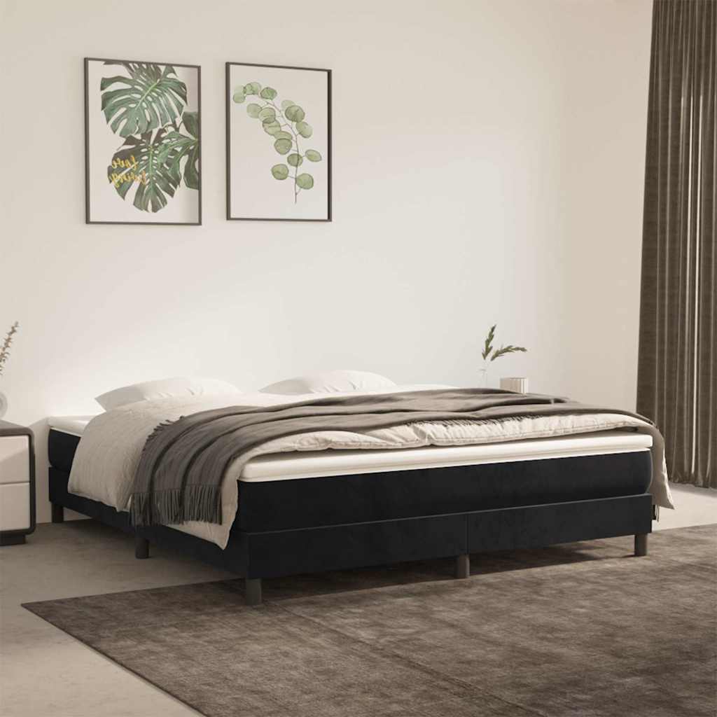 Boxspringbettgestell Schwarz 180x200 cm Samt