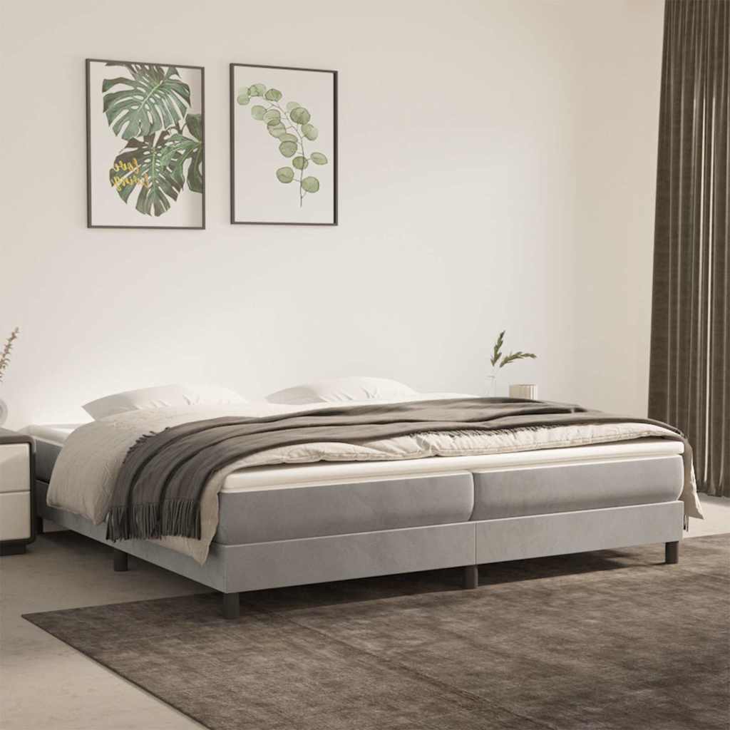 Boxspringbettgestell Hellgrau 200x200 cm Samt