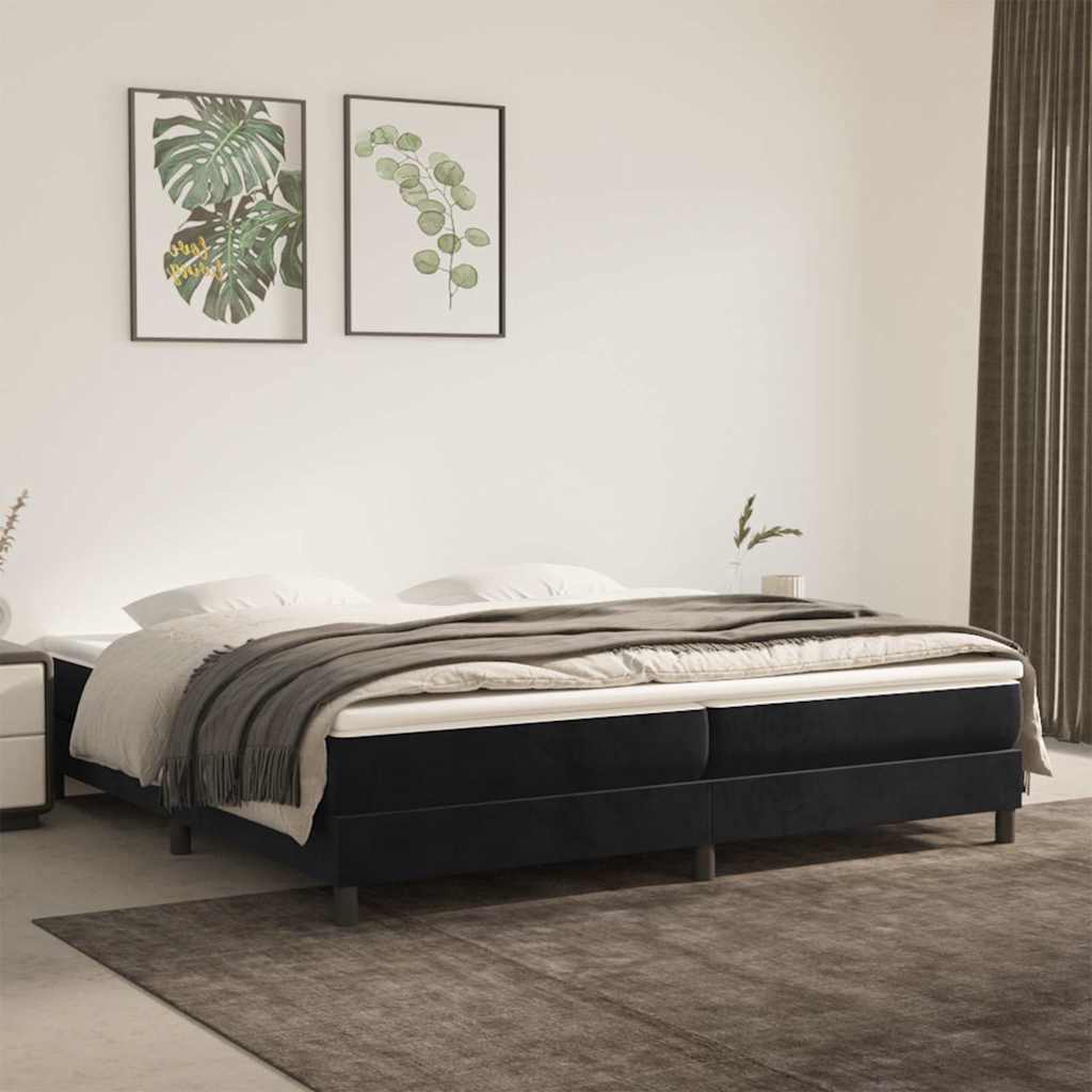 Boxspringbettgestell Schwarz 200x200 cm Samt
