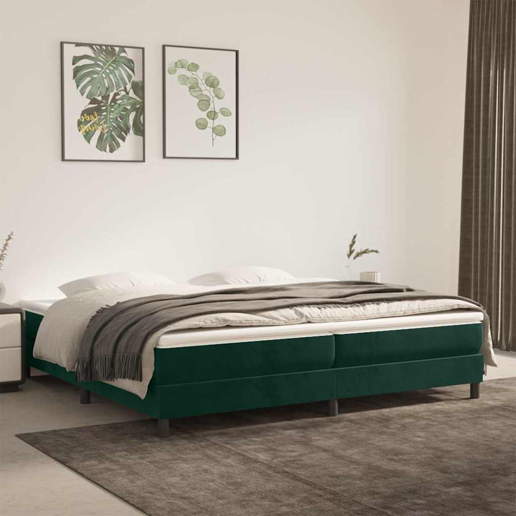 Boxspringbettgestell Dunkelgrün 200x200 cm Samt