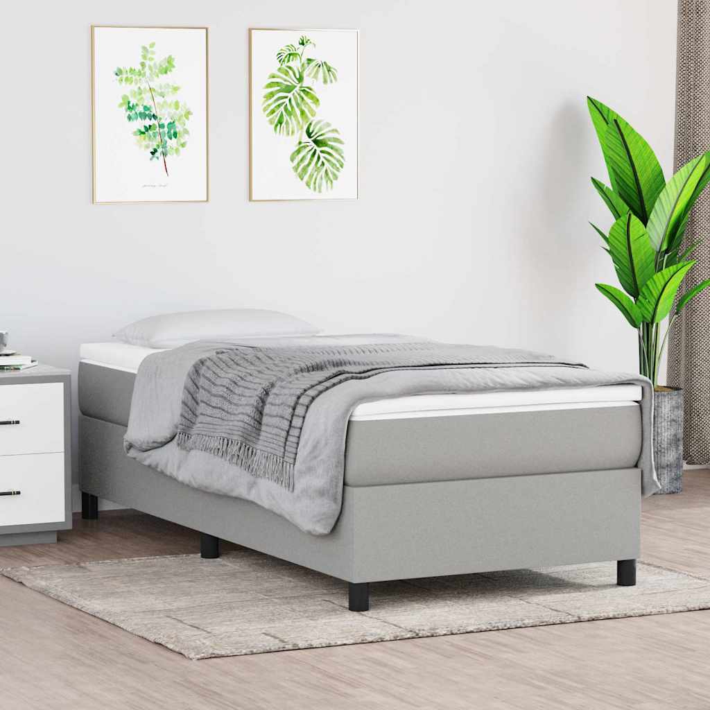 Boxspringbettgestell Hellgrau 100x200 cm Stoff