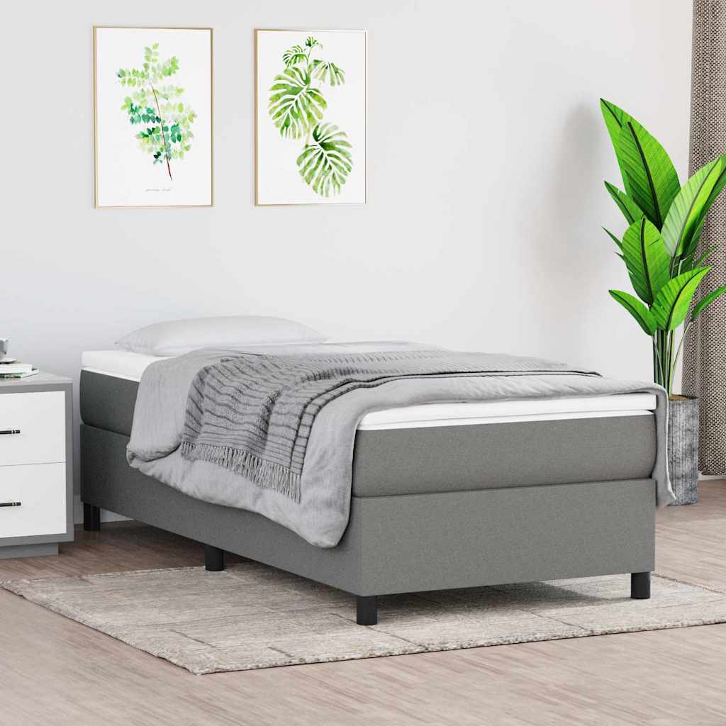 Boxspringbettgestell Dunkelgrau 100x200 cm Stoff