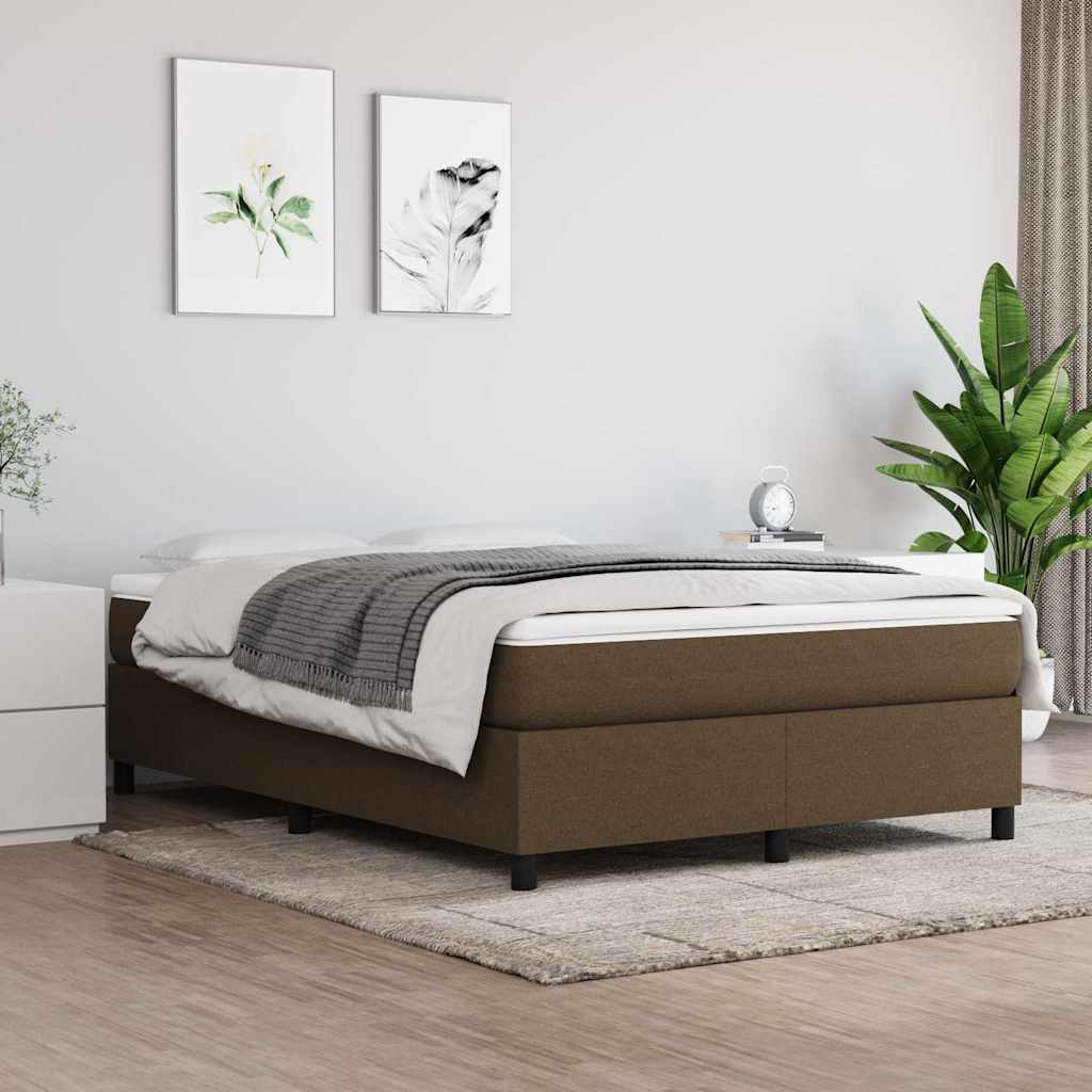 Boxspringbettgestell Dunkelbraun 140x190 cm Stoff
