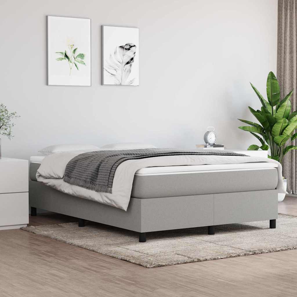 Boxspringbettgestell Hellgrau 140x200 cm Stoff